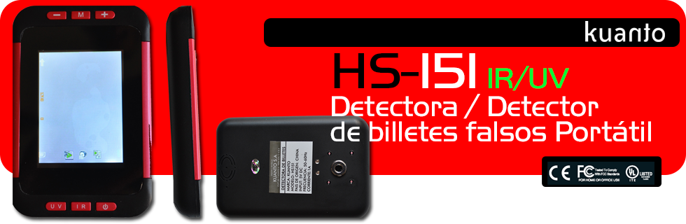 Detectora HS-151 Detector de billetes Falsos Portátil IR/UV